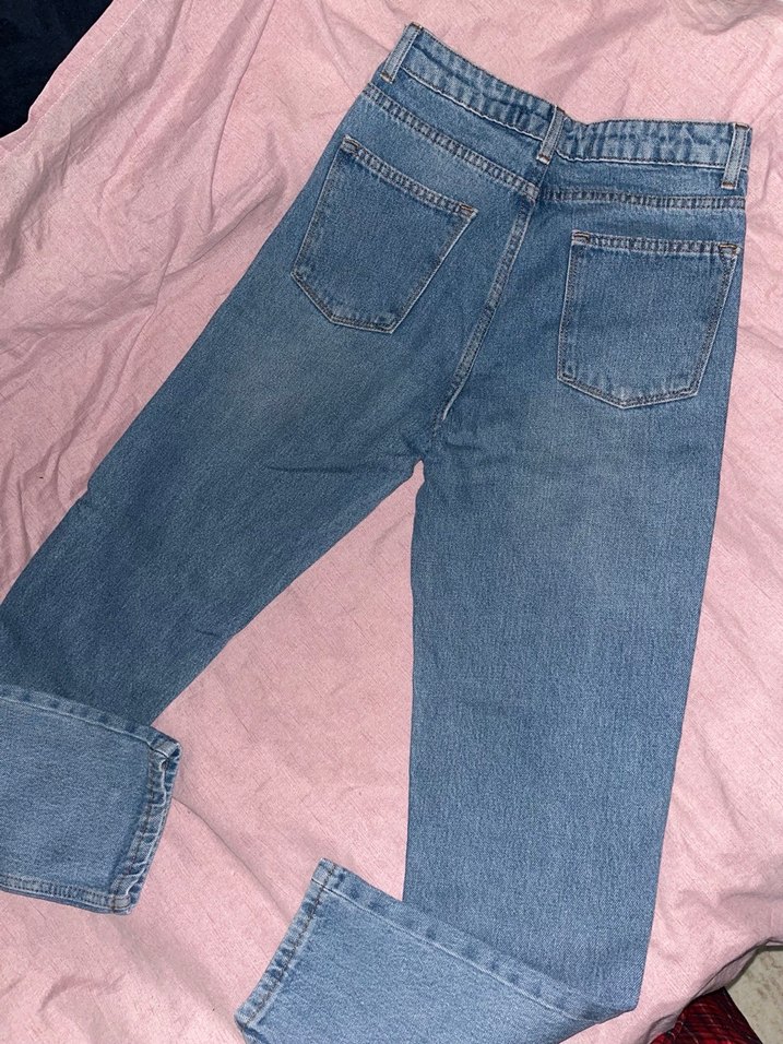 Mavi  Bol Kesim Kadın Kot Pantolon - Görsel 3