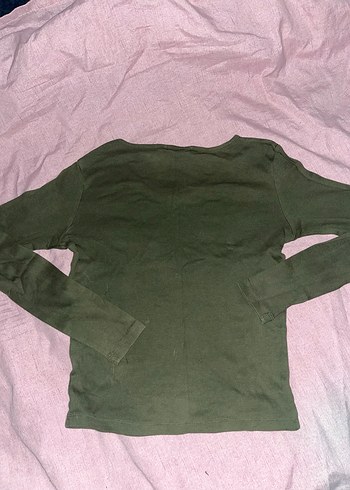 Kadın Haki V Yaka Uzun Kollu Kazak - Görsel 2