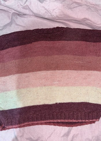 Bordo Bohem Örgü Kadın Kazak el emeğii - Görsel 2