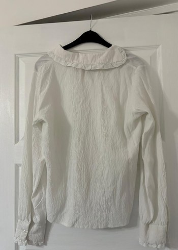 Koton Uzun Kollu Beyaz Keten Gömlek - Görsel 7