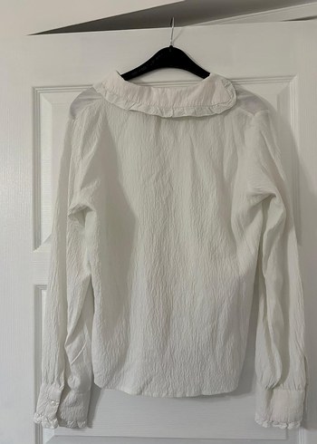 Koton Uzun Kollu Beyaz Keten Gömlek - Görsel 9