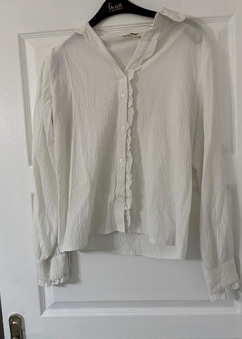 Koton Uzun Kollu Beyaz Keten Gömlek - Görsel 10