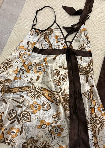 Bohem Tarzı Kahverengi İp Askılı Takım - Görsel 5