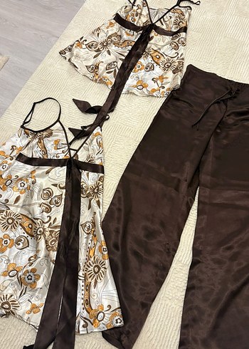 Bohem Tarzı Kahverengi İp Askılı Takım - Görsel 6