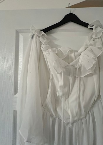 Beyaz Mini Elbise - Görsel 2