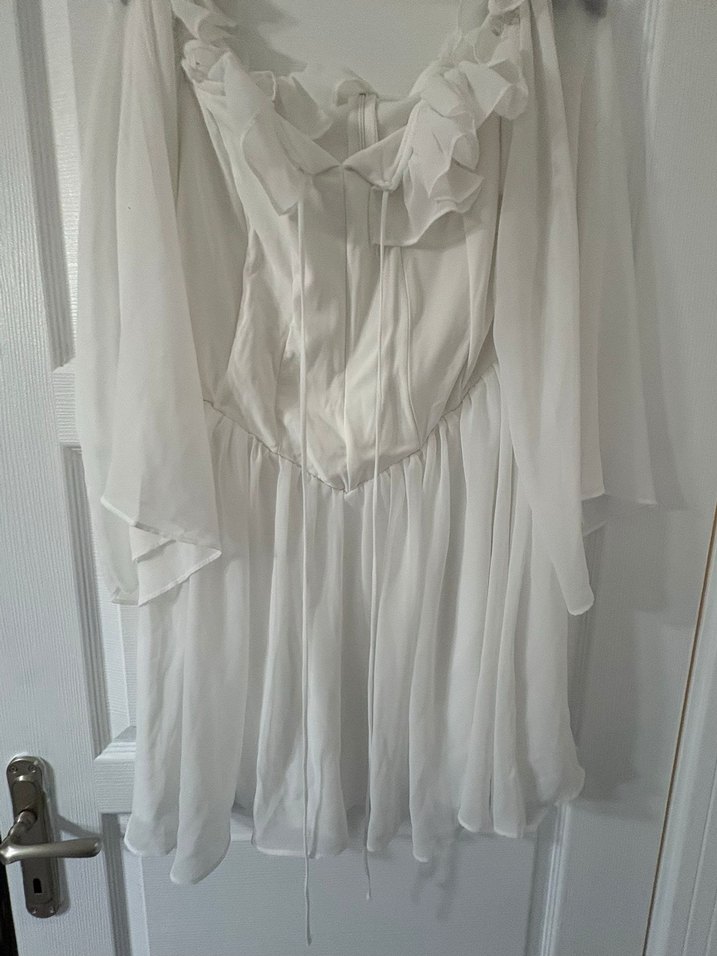 Beyaz Mini Elbise - Görsel 3