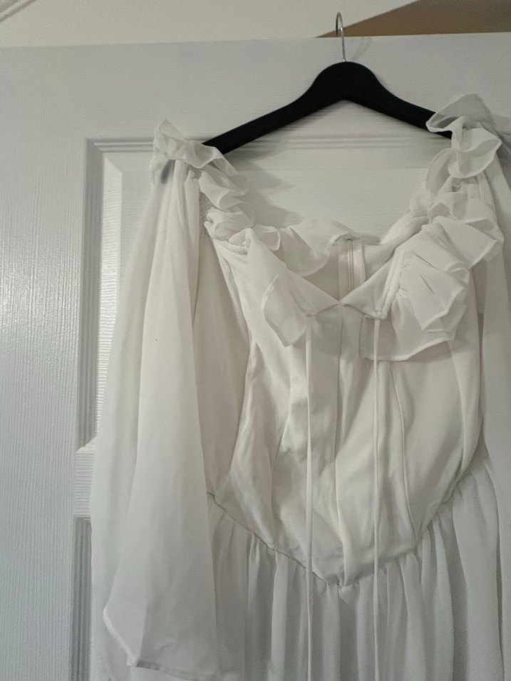 Beyaz Mini Elbise - Görsel 2