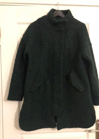 Koyu Yeşil Kadın Midi Kaban - Görsel 2