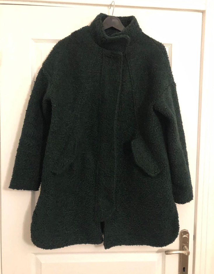 Koyu Yeşil Kadın Midi Kaban - Görsel 3