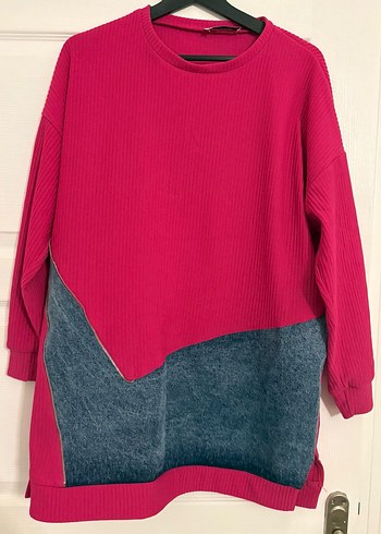 Pembe Gri Triko Tunik - Görsel 2