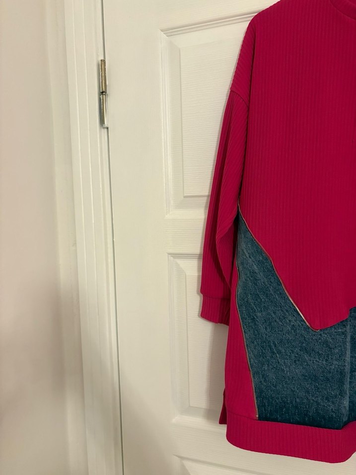 Pembe Gri Triko Tunik - Görsel 4