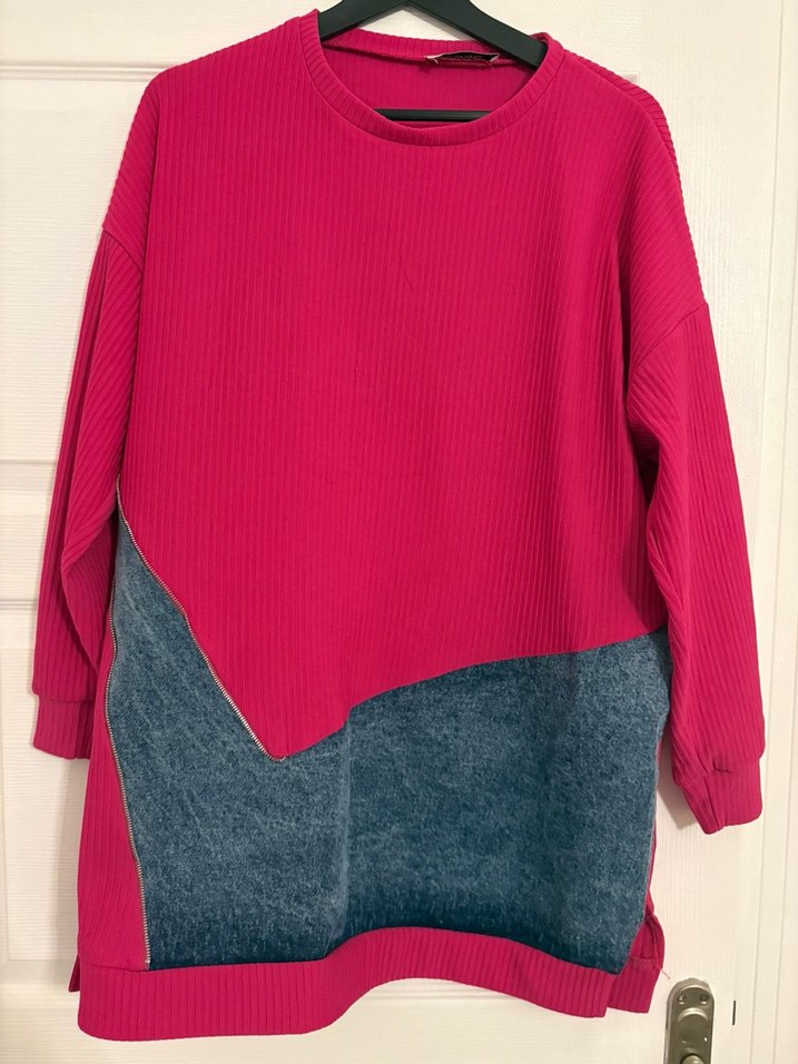 Pembe Gri Triko Tunik - Görsel 2