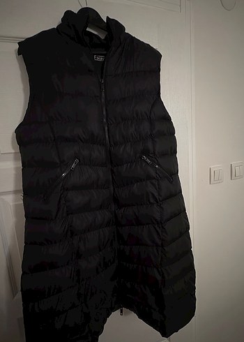 Siyah Fermuarlı Uzun Kadın Yelek - Görsel 6