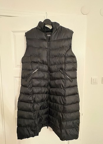 Siyah Fermuarlı Uzun Kadın Yelek - Görsel 2