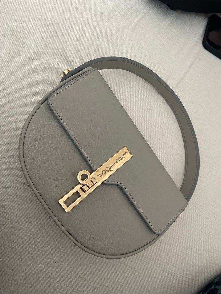 Gri Deri Kadın El Çantası - Görsel 2