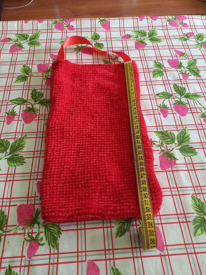 Kırmızı El Örgüsü Poşetlik - Görsel 2