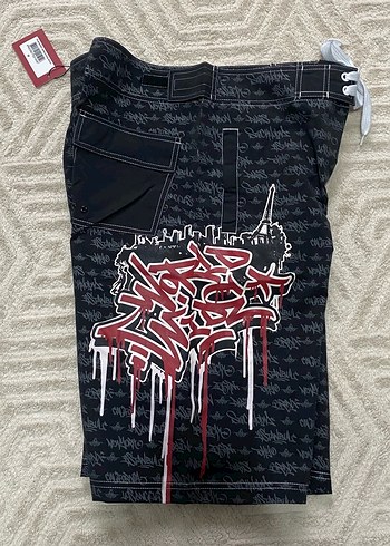 Pislick PİSLİCK Siyah Baskılı Erkek Midi Yüzme Şortu - Görsel 2