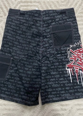 Pislick PİSLİCK Siyah Baskılı Erkek Midi Yüzme Şortu - Görsel 3