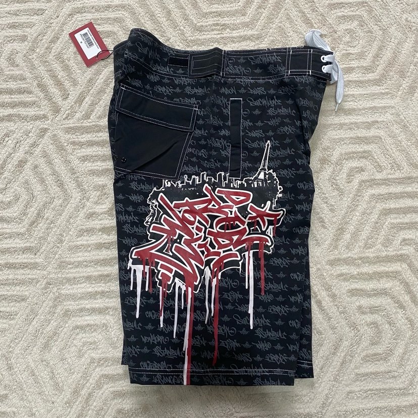 Pislick PİSLİCK Siyah Baskılı Erkek Midi Yüzme Şortu - Görsel 2