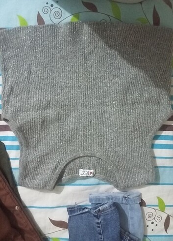 Diğer Gri simli crop