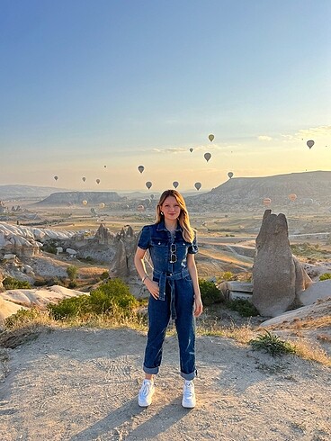 36 Beden Kısa kollu Kot tulum