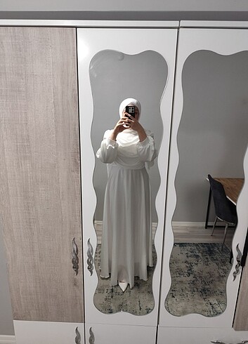 46 Beden beyaz Renk Beyaz nikah elbisesi+şal
