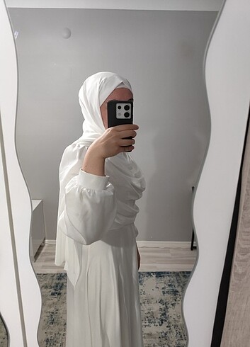 Beyaz nikah elbisesi+şal - Görsel 5