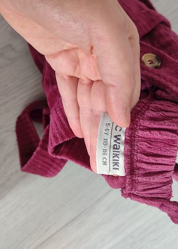 Pembe Düğmeli Askılı Bohem Kız Elbisesi - Görsel 2