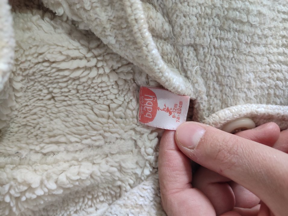 Kız Çocuk Bej Keten Ceket Düğmeli - Görsel 4