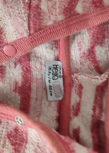 Kız Çocuk Pembe Örgü Desenli Bohem Ceket - Görsel 2