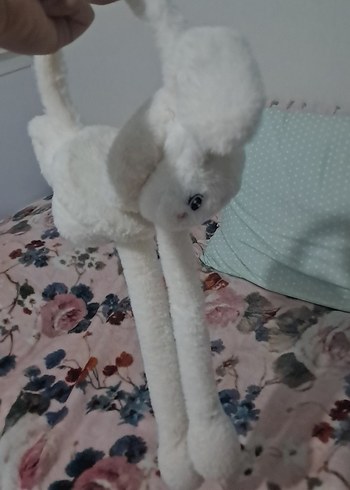 Beyaz Peluş Kulaklık Tavşan