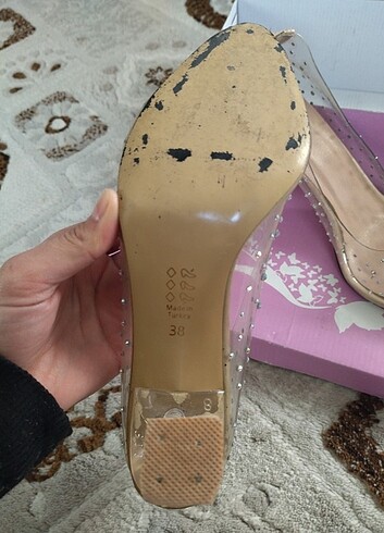 Şeffaf taşlı topuklu ayakkabı  - Görsel 2