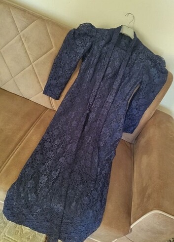 Dantel dar kesim elbise - Görsel 3