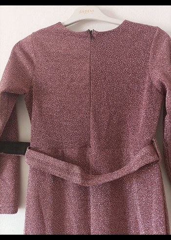 Bordo Uzun Kollu Drapeli Abiye Elbise - Görsel 5