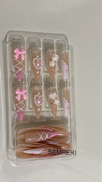 3D charmlı takma tırnaj - Görsel 11