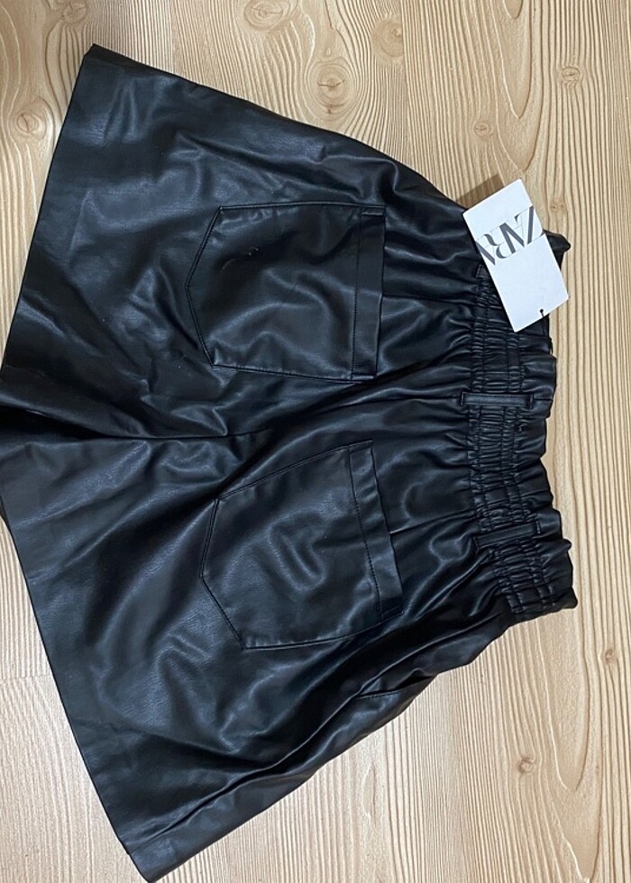 Zara deri şort - Görsel 3