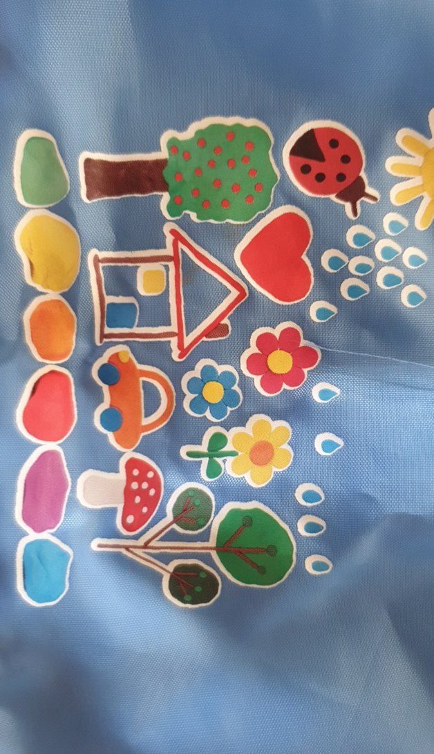 Nakışlı Mavi Bebek Önlüğü - Görsel 4