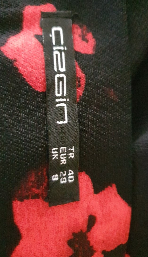 Kırmızı Siyah Çiçekli Piliseli Midi Etek - Görsel 5