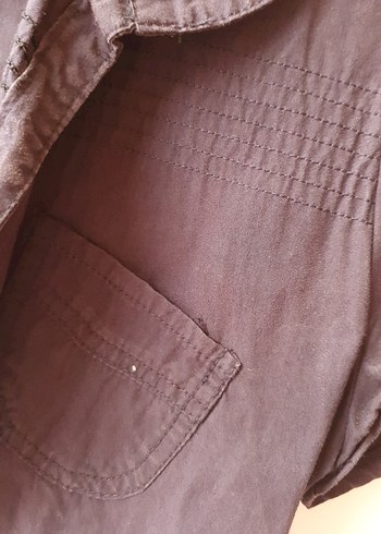 Kız Çocuk Gri Kot Bolero Düğmeli - Görsel 6