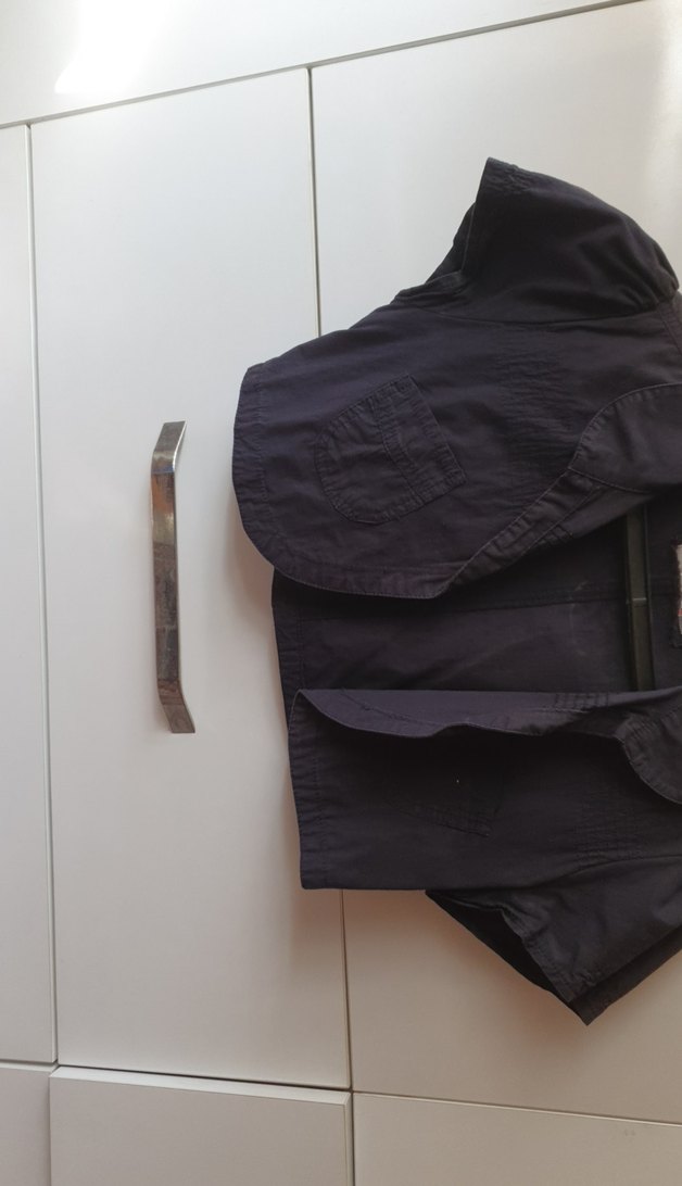 Kız Çocuk Gri Kot Bolero Düğmeli - Görsel 2