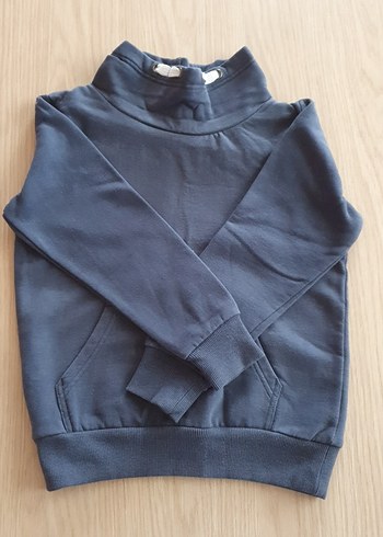 Gri Erkek Çocuk Yüksek Yakalı Sweatshirt - Görsel 2