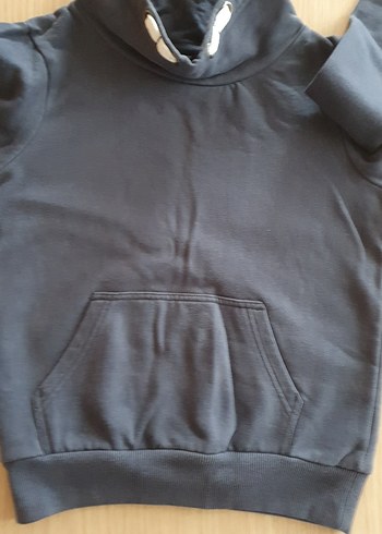 Gri Erkek Çocuk Yüksek Yakalı Sweatshirt - Görsel 5