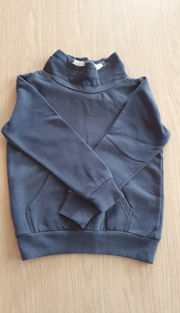 Gri Erkek Çocuk Yüksek Yakalı Sweatshirt - Görsel 2