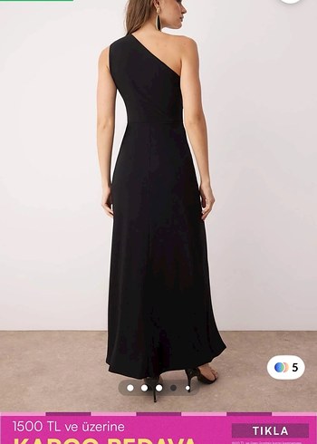 Siyah Straplez Uzun Elbise - Görsel 2