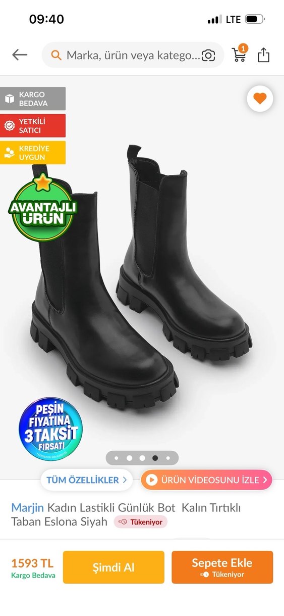 Kadın Siyah Lastikli Kauçuk Bot - Görsel 2