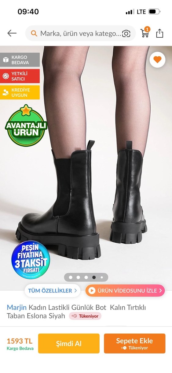 Kadın Siyah Lastikli Kauçuk Bot - Görsel 3