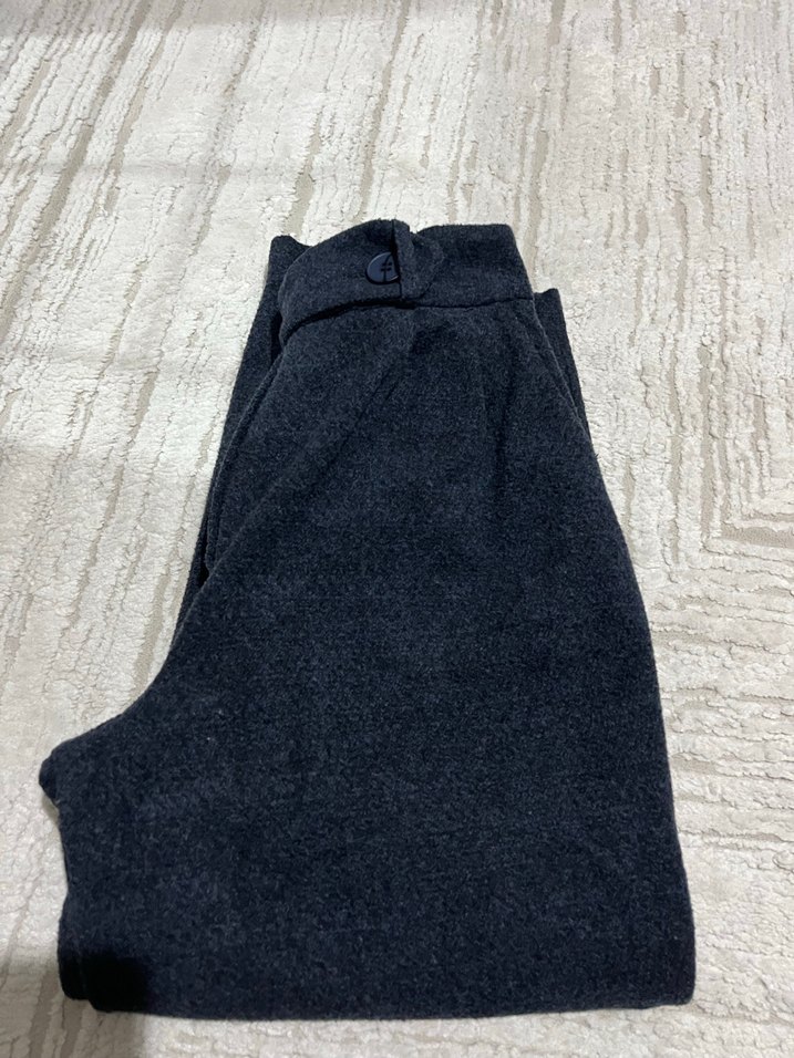 Lacivert Midi Bol Kesim Kadın Pantolon - Görsel 3