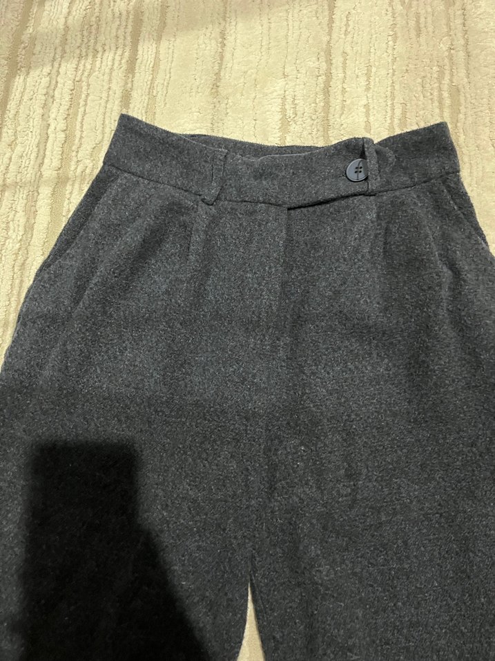 Lacivert Midi Bol Kesim Kadın Pantolon - Görsel 4