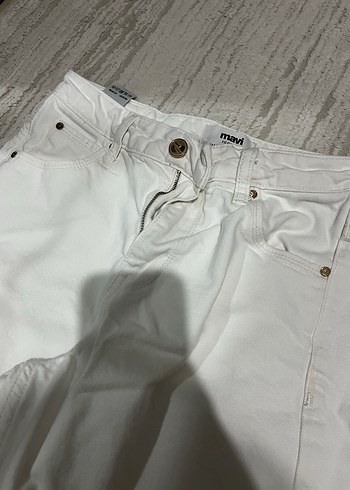 Mavi Beyaz Kadın Kot Pantolon - Görsel 5