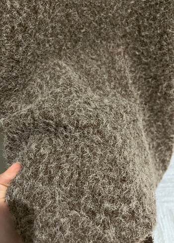 Kahverengi Yün Kadın Midi Kaban - Görsel 6